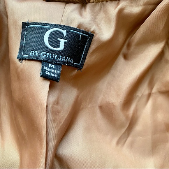 NWT G by Giuliana brown faux leather motorcycle jacket size medium - Picture 5 of 6